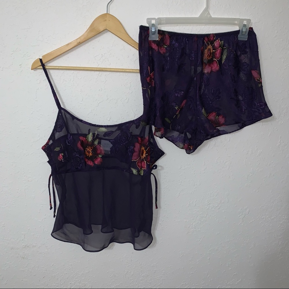 Secret Treasures Vintage Purple Floral Cami Set.